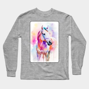 Horse Watercolor Portrait 1 Long Sleeve T-Shirt